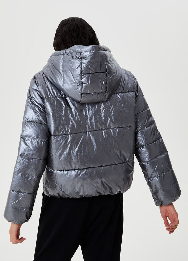 Padded metallic jacket Dark Grey Liu Jo - large image number 1