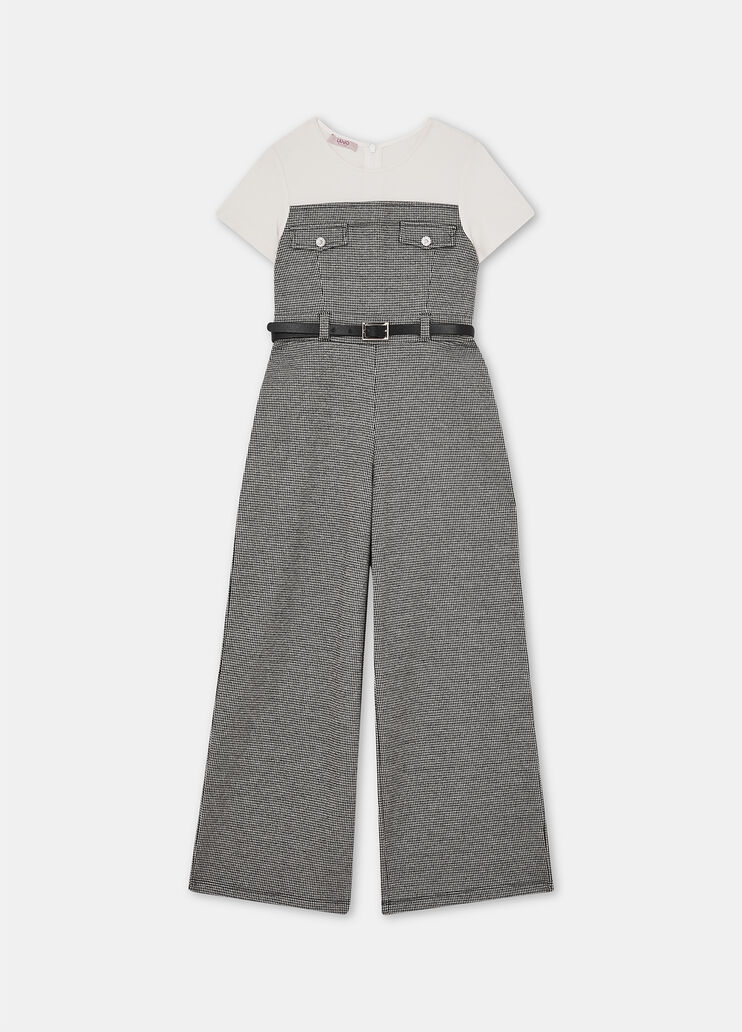 Jumpsuit mit Hahnentrittmuster aus Baumwolle Hahnentrittmuster Liu Jo - large image number 2 Jumpsuit mit Hahnentrittmuster aus Baumwolle Hahnentrittmuster Liu Jo - large image number 2