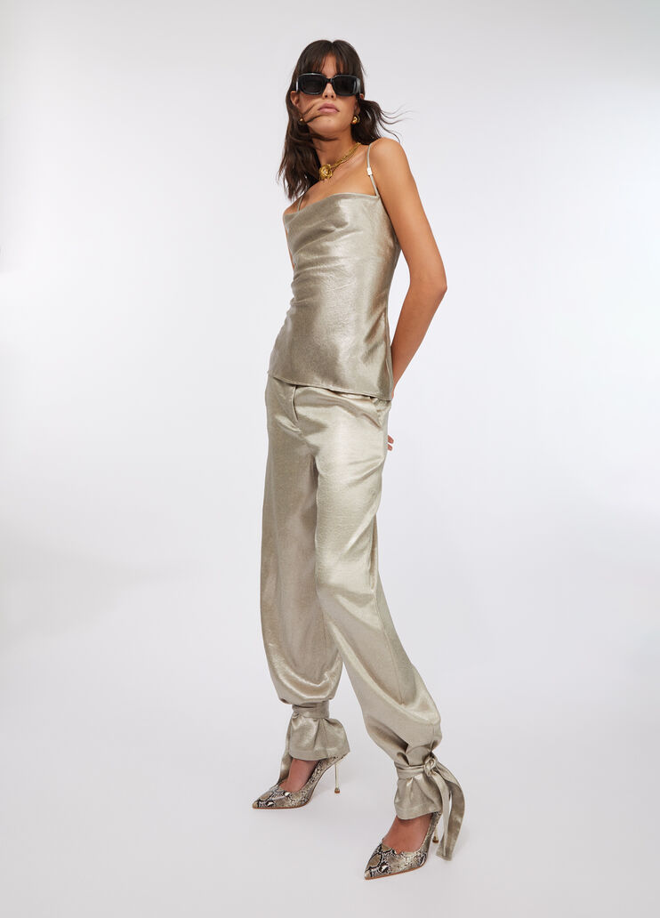 Hose aus Crêpe in Metallic-Optik Gold Liu Jo - medium