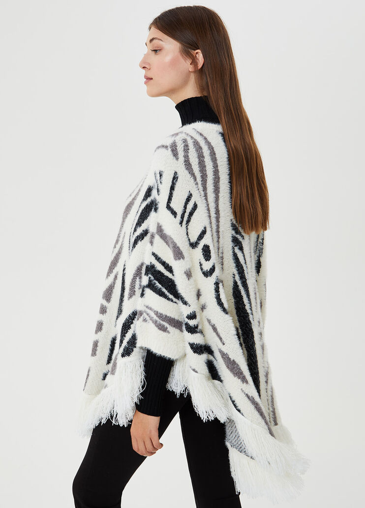 Animal-print poncho with logo Zebra stripes Liu Jo - large image number 3 Animal-print poncho with logo Zebra stripes Liu Jo - large image number 3