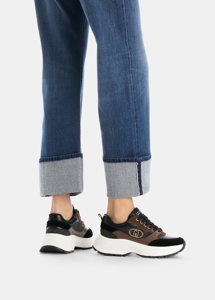 Suede and leather sneakers black Liu Jo - large image number 0