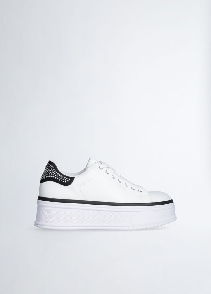 Zapatillas de piel con aplicaciones de strass negro Liu Jo - medium