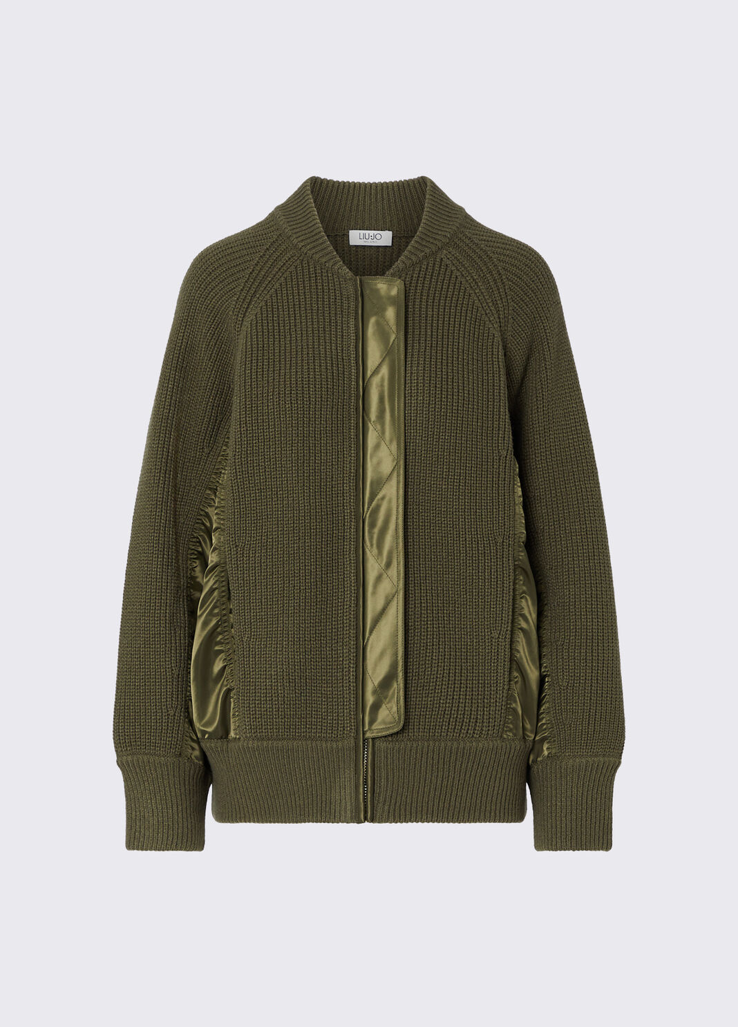Knit Bomber with Nylon Inserts green Liu Jo - large image number 6