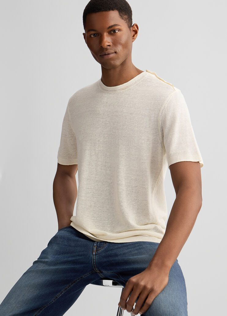 Linen and cotton T-shirt tofu white Liu Jo - medium Linen and cotton T-shirt tofu white Liu Jo - medium