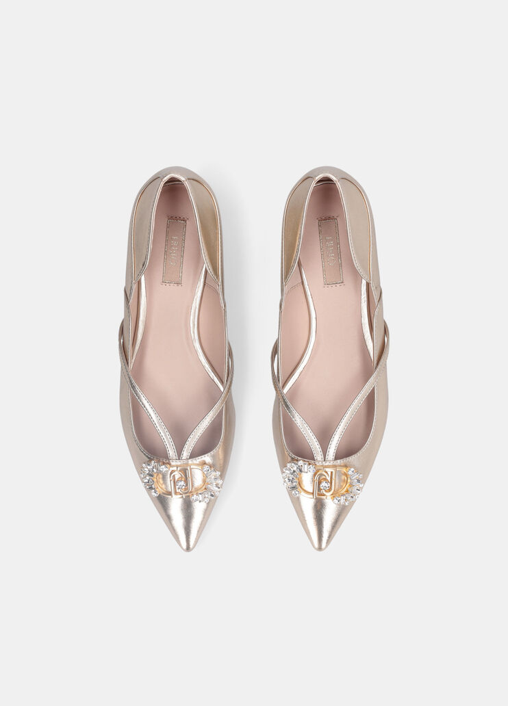 Ballerines avec logo bijou or clair Liu Jo - large image number 4