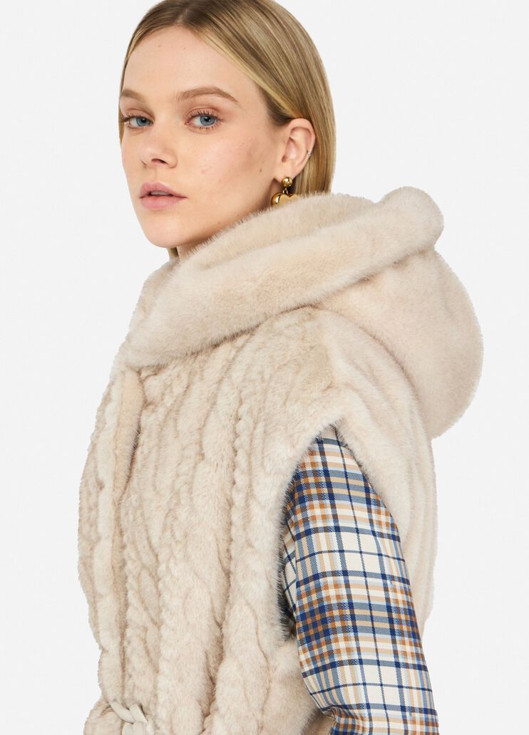 Vest with hood beige Liu Jo - large image number 3 Vest with hood beige Liu Jo - large image number 3