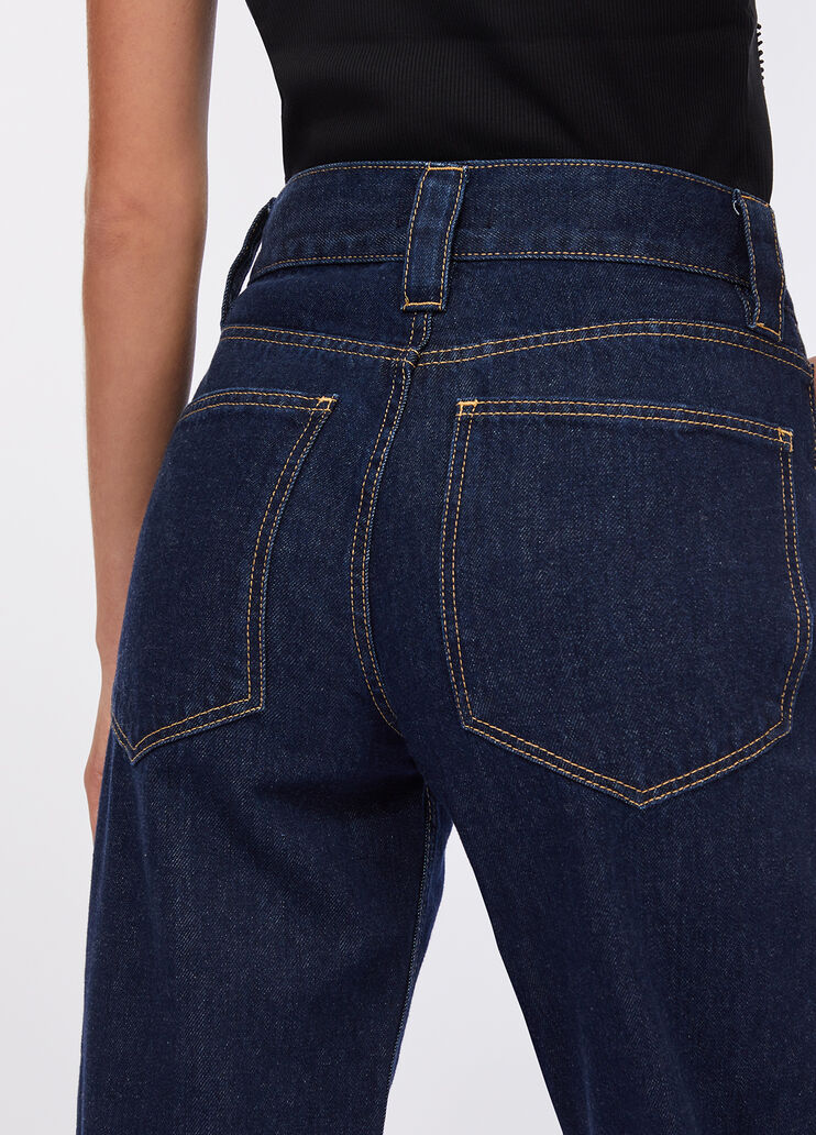 Straight jeans with jewelled beads dark blue denim Liu Jo - large image number 3 Straight jeans with jewelled beads dark blue denim Liu Jo - large image number 3