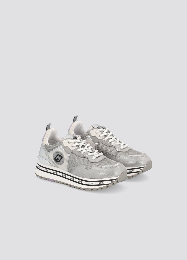 Crackle-effect platform sneakers silver Liu Jo - large image number 1