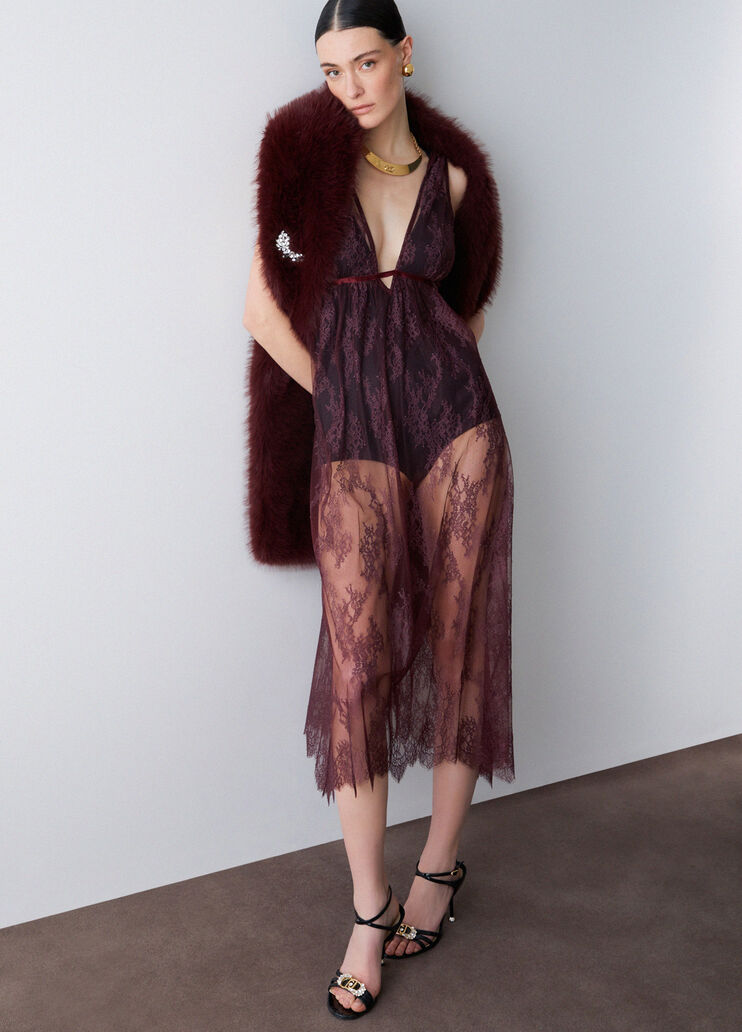 Kleid aus Chantilly-Spitze Dunkelbraun Liu Jo - medium