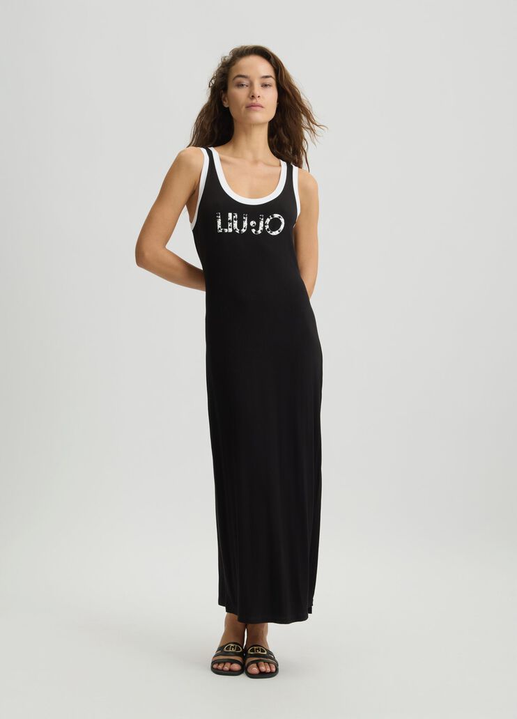 Long dress with logo black Liu Jo - large image number 5 Long dress with logo black Liu Jo - large image number 5