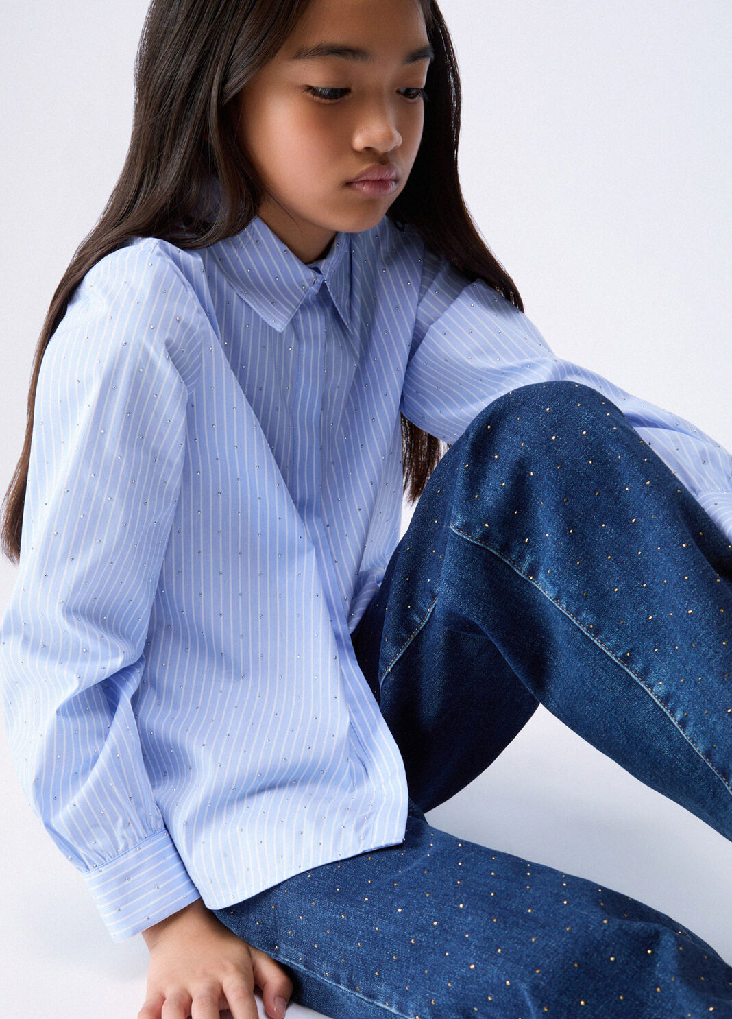 Straight jeans with embellishments dark blue denim Liu Jo - large image number 0
