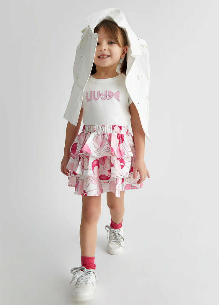 Cotton T-shirt with logo and rhinestones pink Liu Jo - medium Cotton T-shirt with logo and rhinestones pink Liu Jo - medium