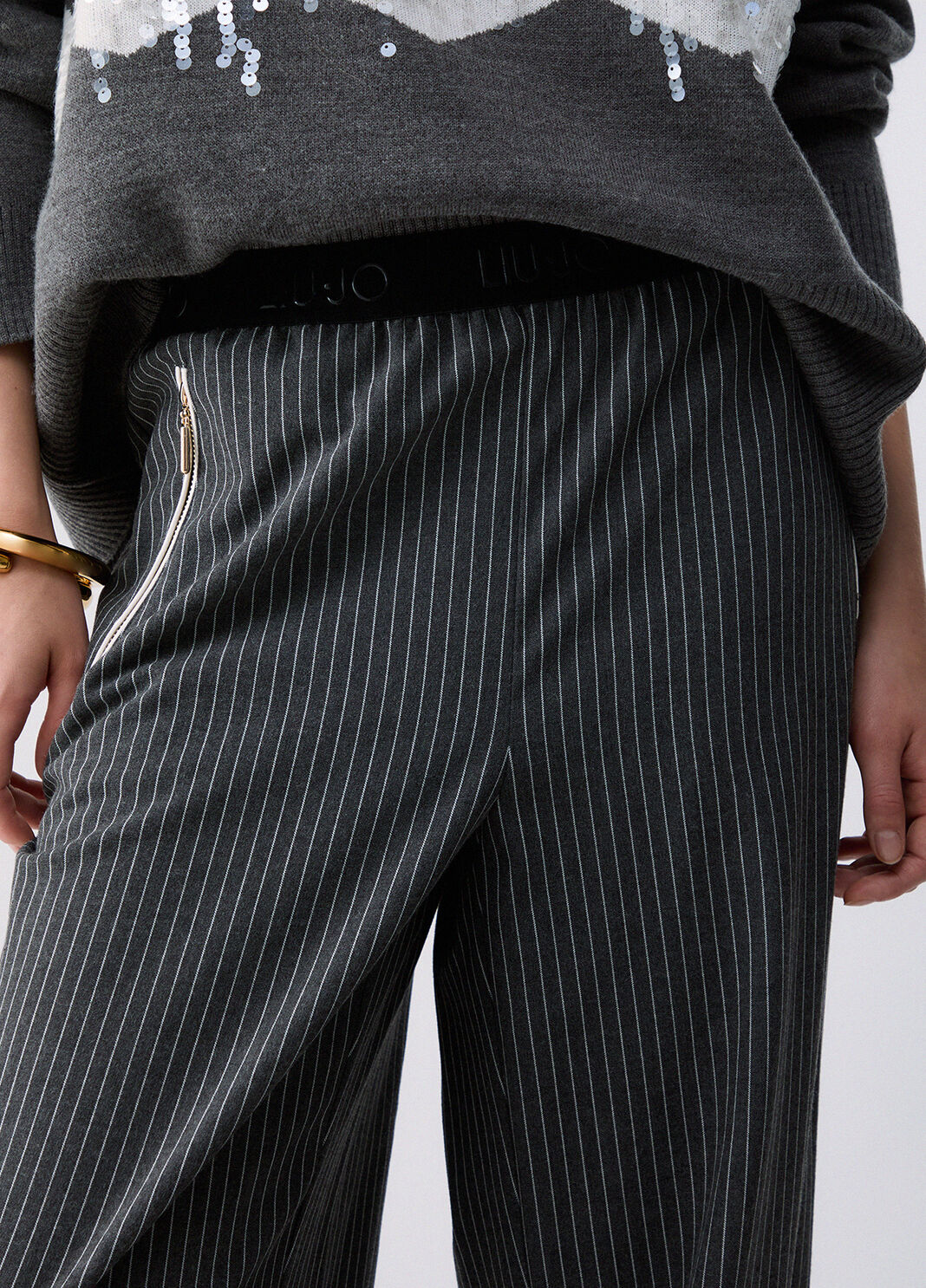 Striped jogging pants grey Liu Jo - large image number 4