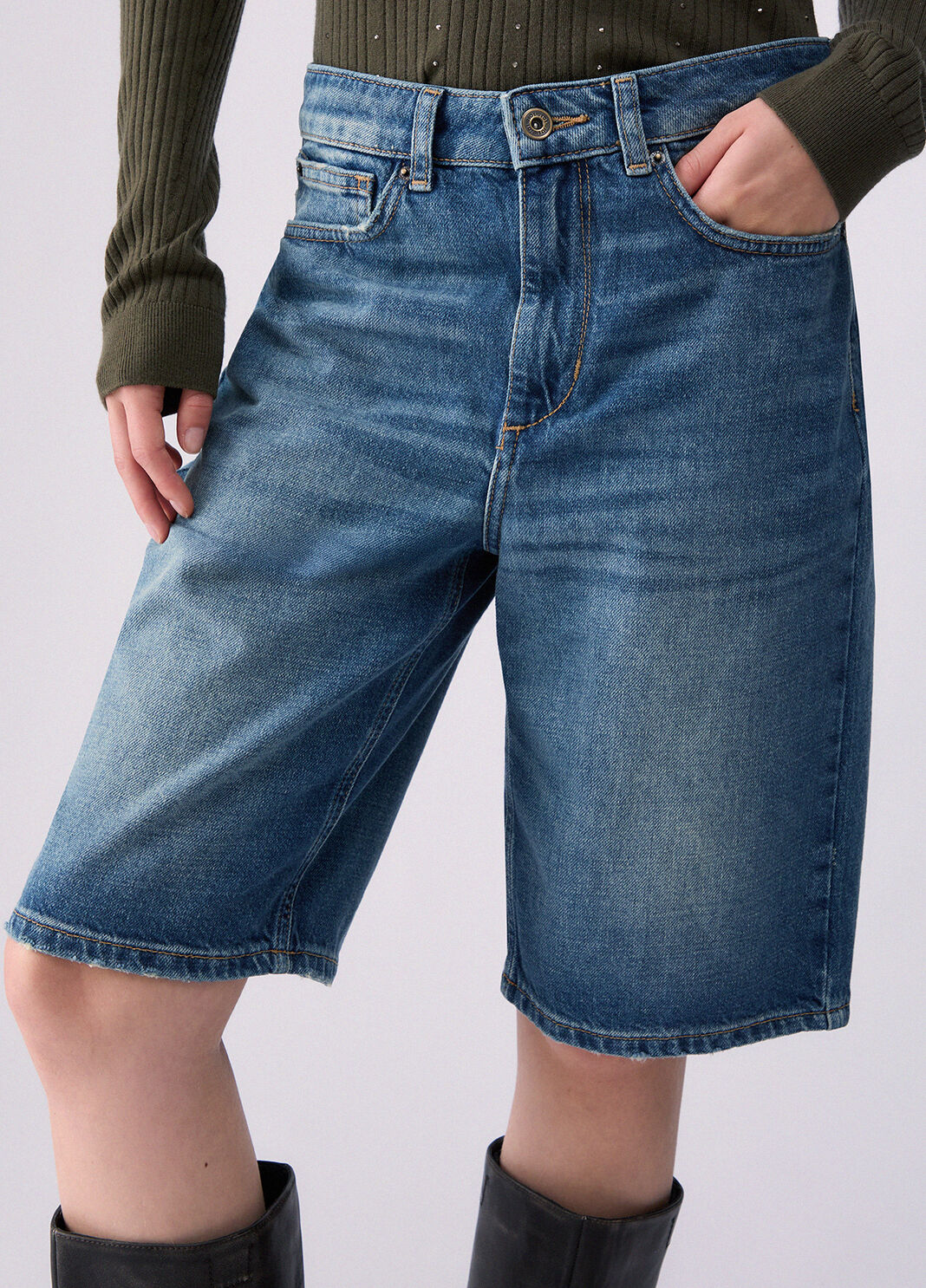 Denim Bermuda Shorts blue denim Liu Jo - large image number 4