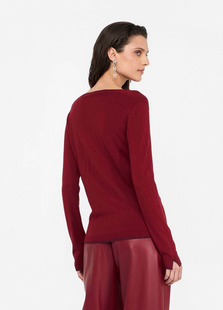 Джемпер с V-образным вырезом горловины красный Liu Jo - large image number 1 Джемпер с V-образным вырезом горловины красный Liu Jo - large image number 1