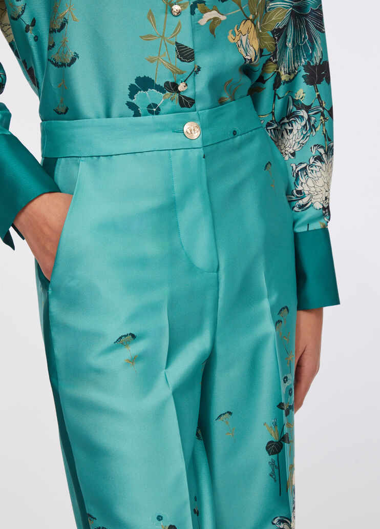 Printed twill trousers light blue Liu Jo - large image number 4