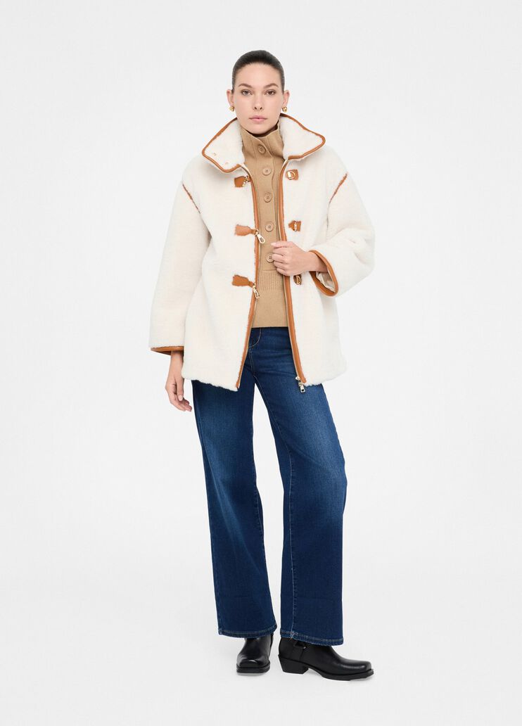 Teddy fabric jacket light beige Liu Jo - large image number 5 Teddy fabric jacket light beige Liu Jo - large image number 5