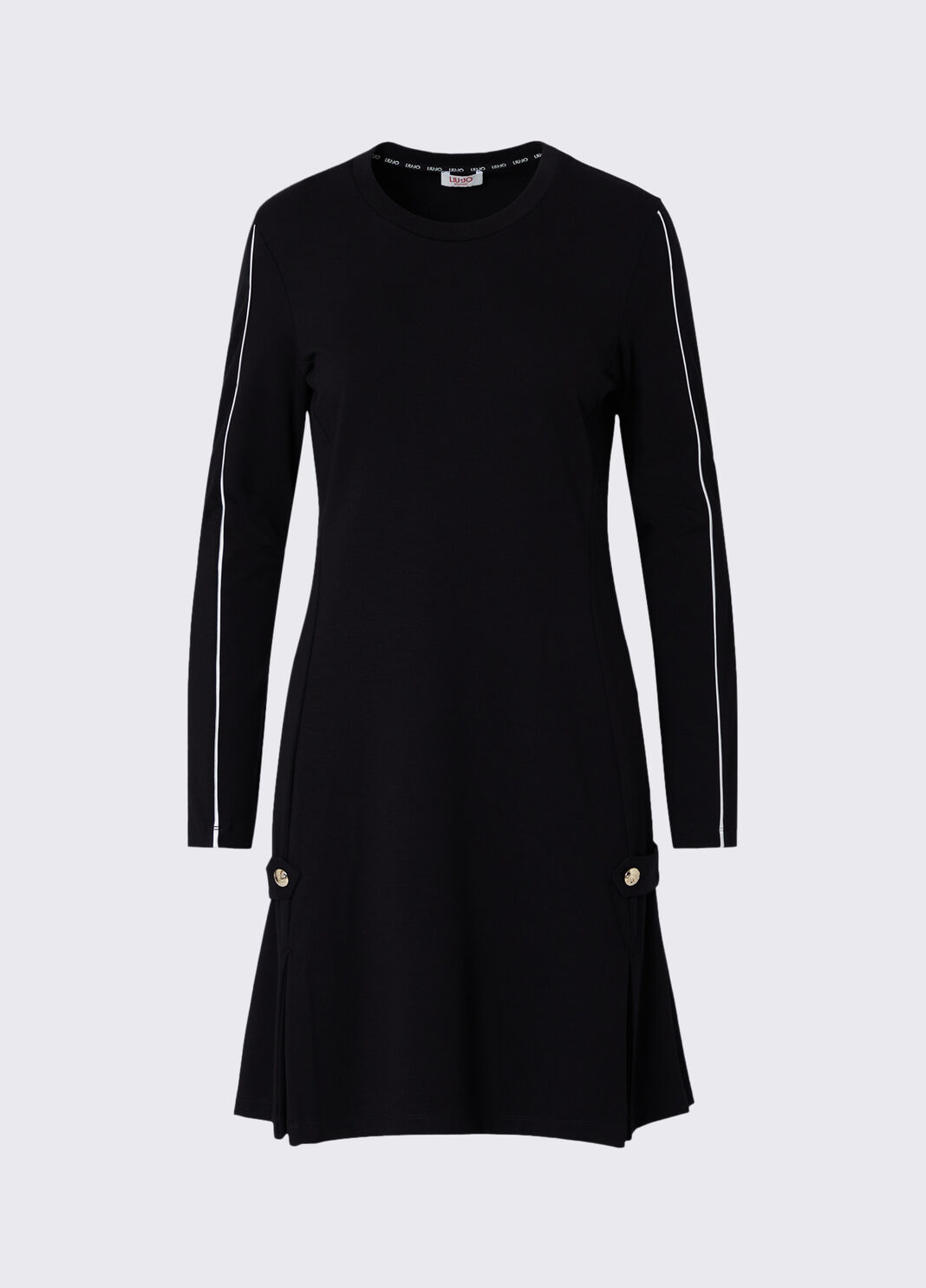 Robe courte en tissu Punto Milano noir Liu Jo - large image number 6