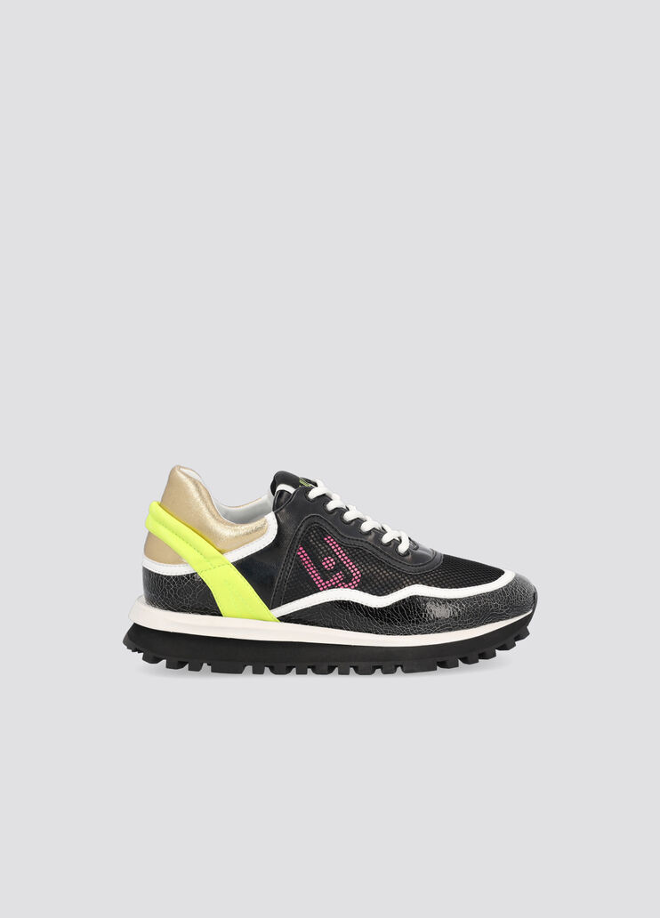 Sneakers en cuir effet craquelé noir Liu Jo - large image number 0 Sneakers en cuir effet craquelé noir Liu Jo - large image number 0