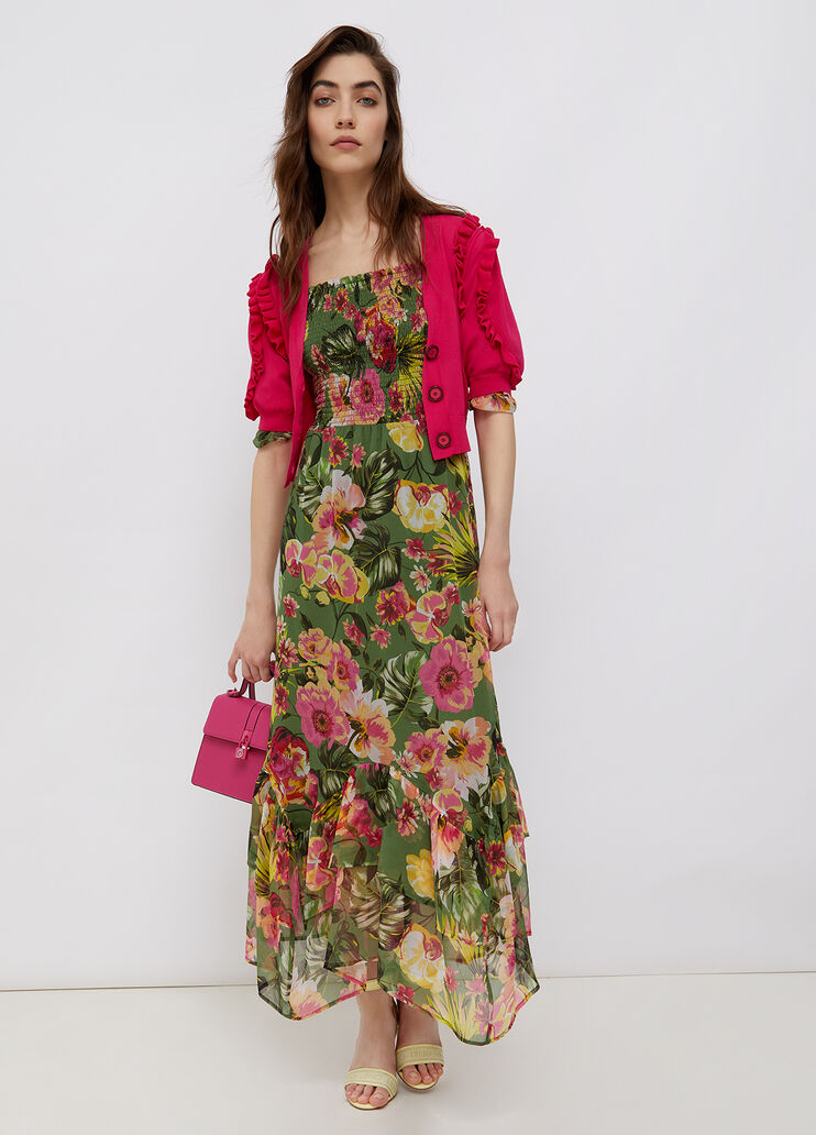 Long flowery dress green with floral print Liu Jo - large image number 3 Long flowery dress green with floral print Liu Jo - large image number 3