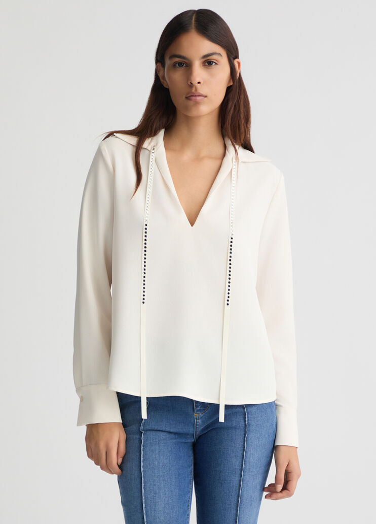 Blouse with gemstones light beige Liu Jo - medium Blouse with gemstones light beige Liu Jo - medium