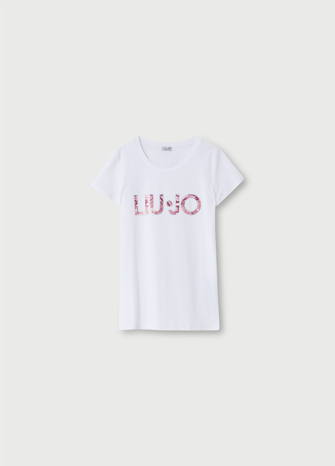 T-shirt with logo White/pink snakeskin Liu Jo - large image number 4