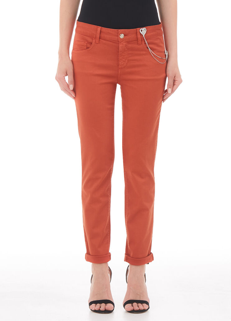 Pantalon skinny avec broche ornée de pierres orange Liu Jo - large image number 0 Pantalon skinny avec broche ornée de pierres orange Liu Jo - large image number 0