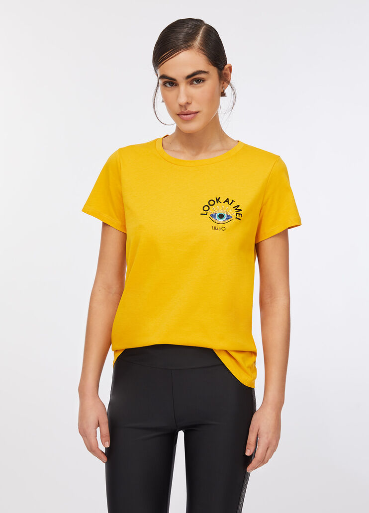 T-Shirt aus Baumwolle Gelb Liu Jo - medium