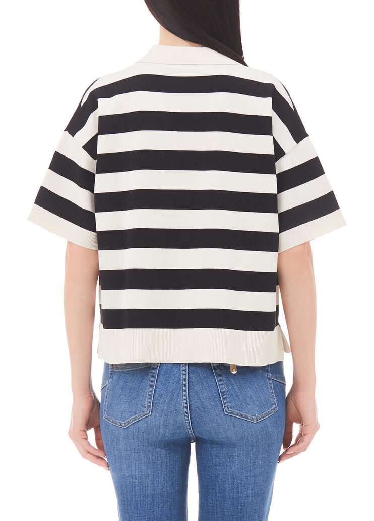  Oversized striped sweater ivory/black Liu Jo - large image number 1