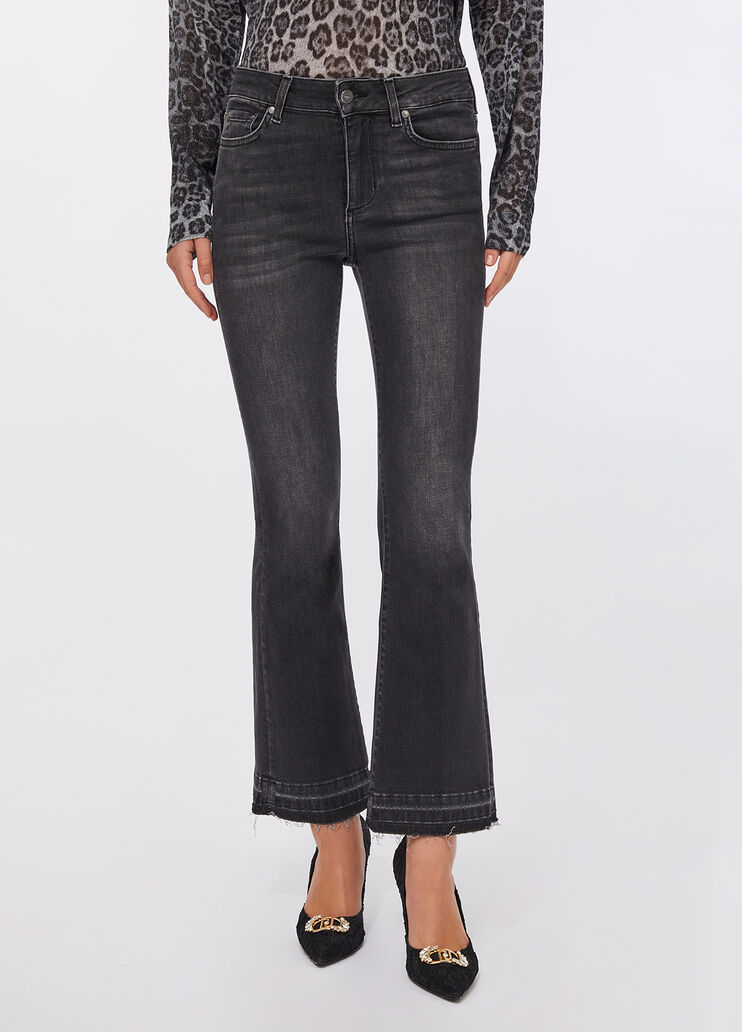 Bootcut-Jeans in Cropped-Länge Liu Jo Better Denim-Schwarz Liu Jo - large image number 0