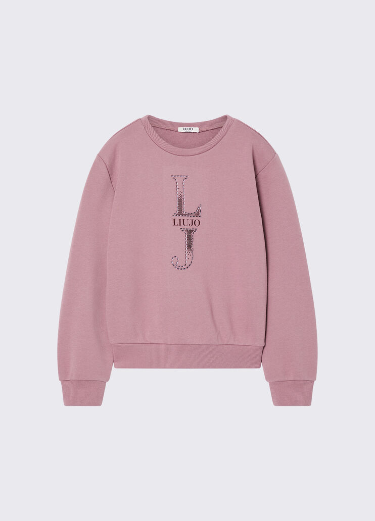 Sweat-shirt avec logo orchid&eacute;e Liu Jo - medium