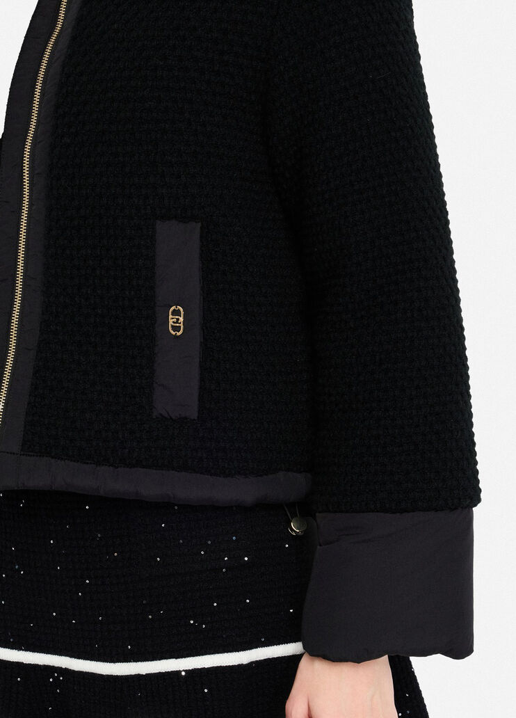 Veste en nylon matelassé et maille noir Liu Jo - large image number 4