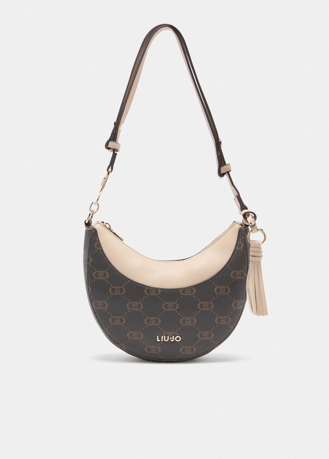 Borsa hobo media con logo beige Liu Jo - large image number 0