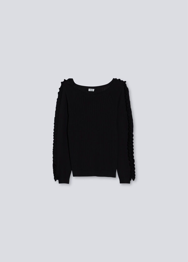 Jumper with ruching black Liu Jo - large image number 4