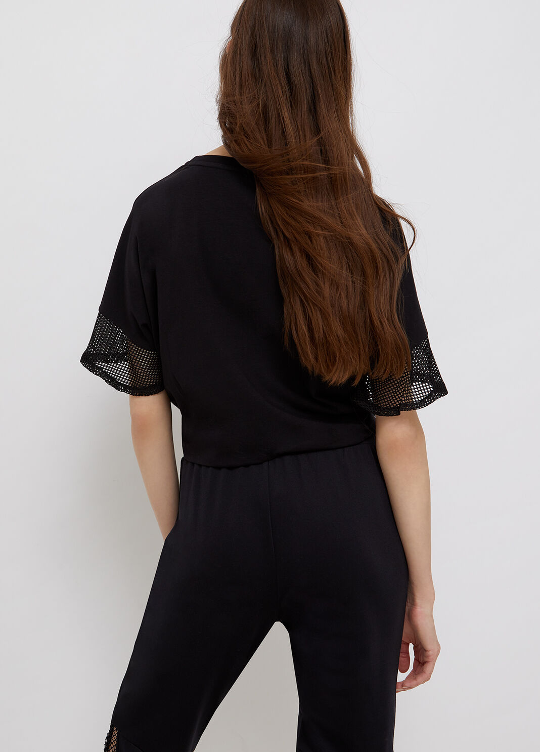 T-Shirt mit Mesh-Eins&auml;tzen Schwarz Liu Jo - large image number 1