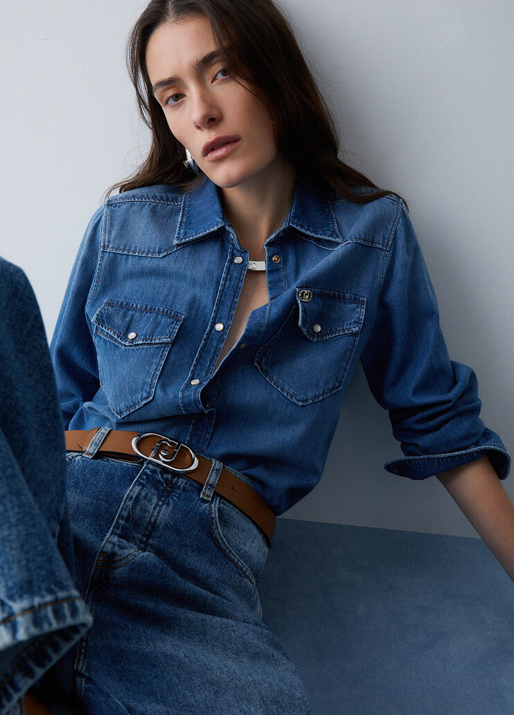 Camicia in denim denim blu scuro Liu Jo - medium