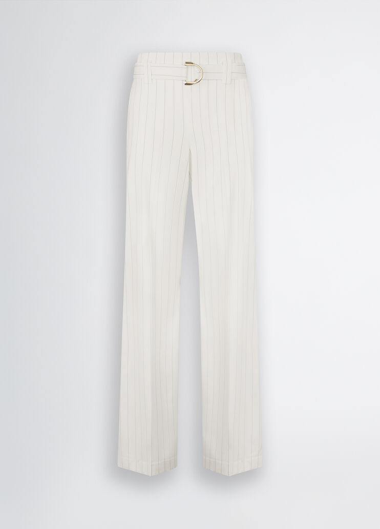 High-rise pinstripe trousers white Liu Jo - large image number 6