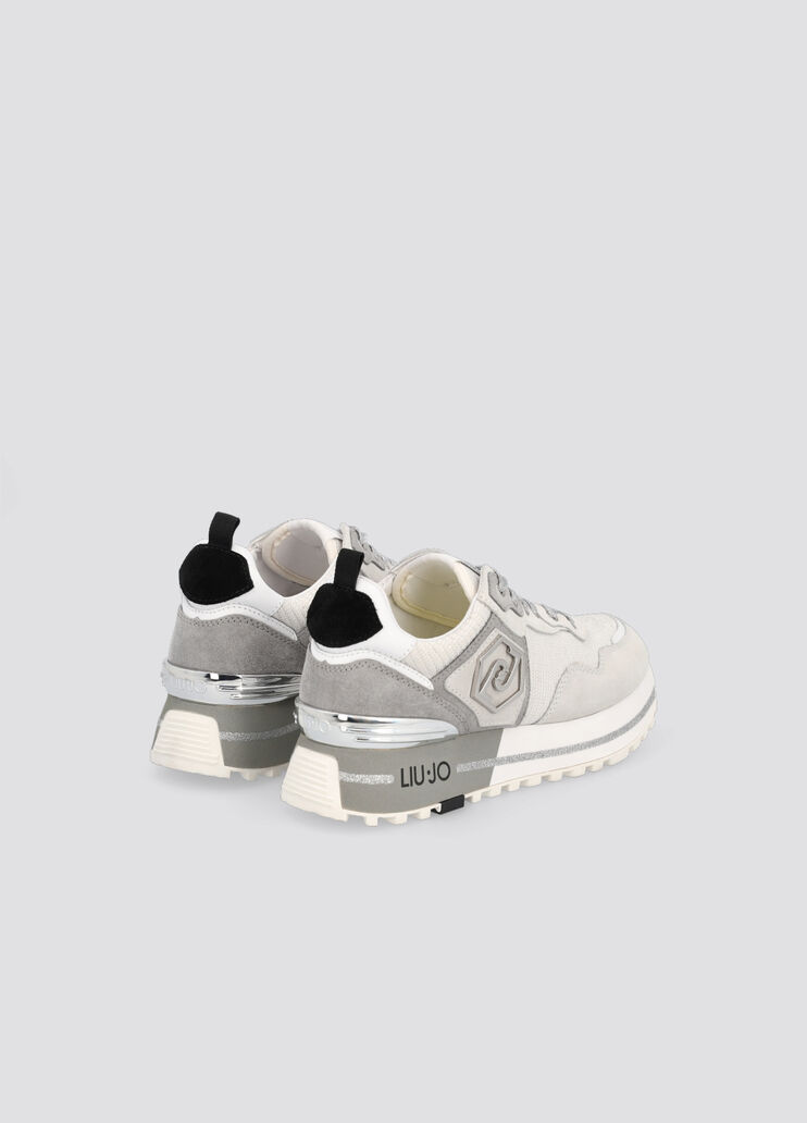Mesh and suede platform sneakers white/silver Liu Jo - large image number 2 Mesh and suede platform sneakers white/silver Liu Jo - large image number 2