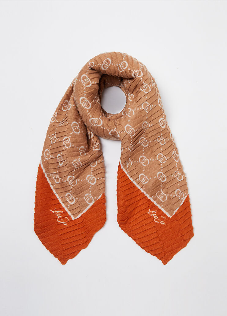 Pleated monogram foulard beige Liu Jo - medium Pleated monogram foulard beige Liu Jo - medium