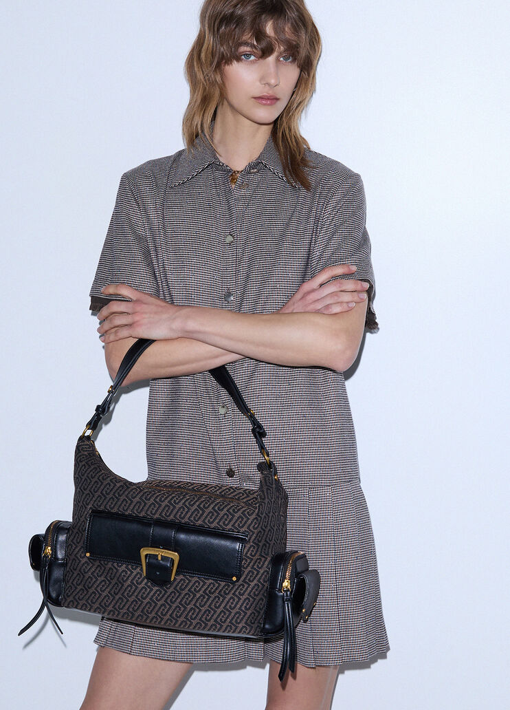 Medium hobo bag monogram dark brown Liu Jo - medium