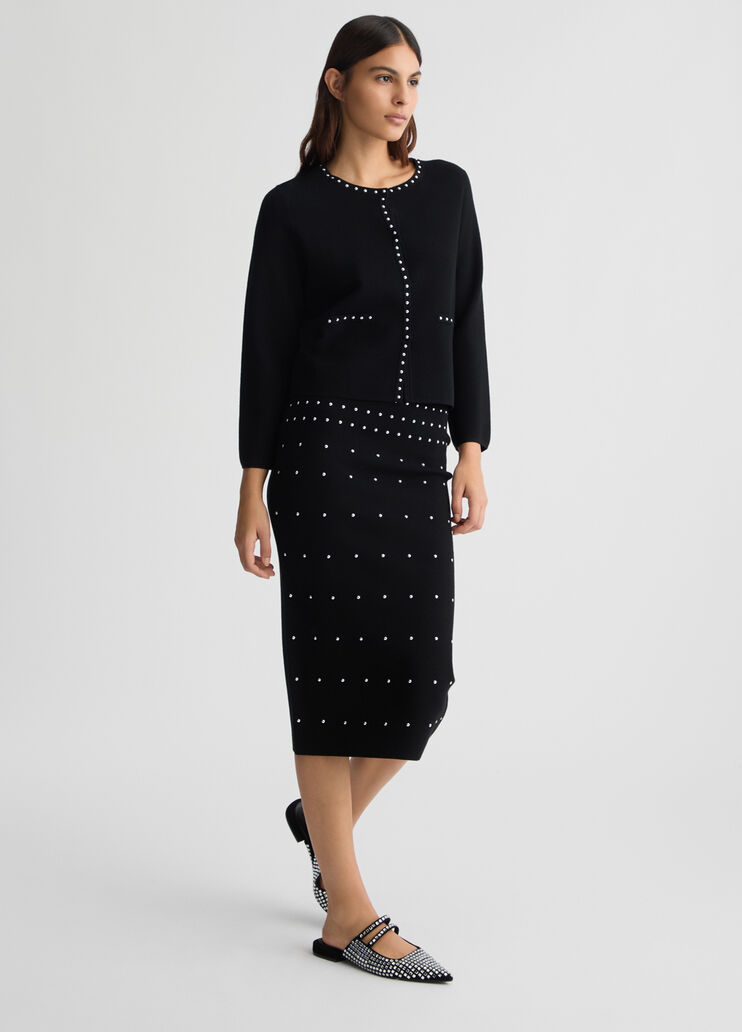 Knit jacket with studs black Liu Jo - medium Knit jacket with studs black Liu Jo - medium