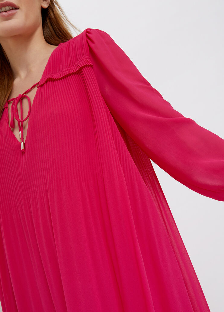 Eco-friendly pleated dress magenta Liu Jo - large image number 2 Eco-friendly pleated dress magenta Liu Jo - large image number 2