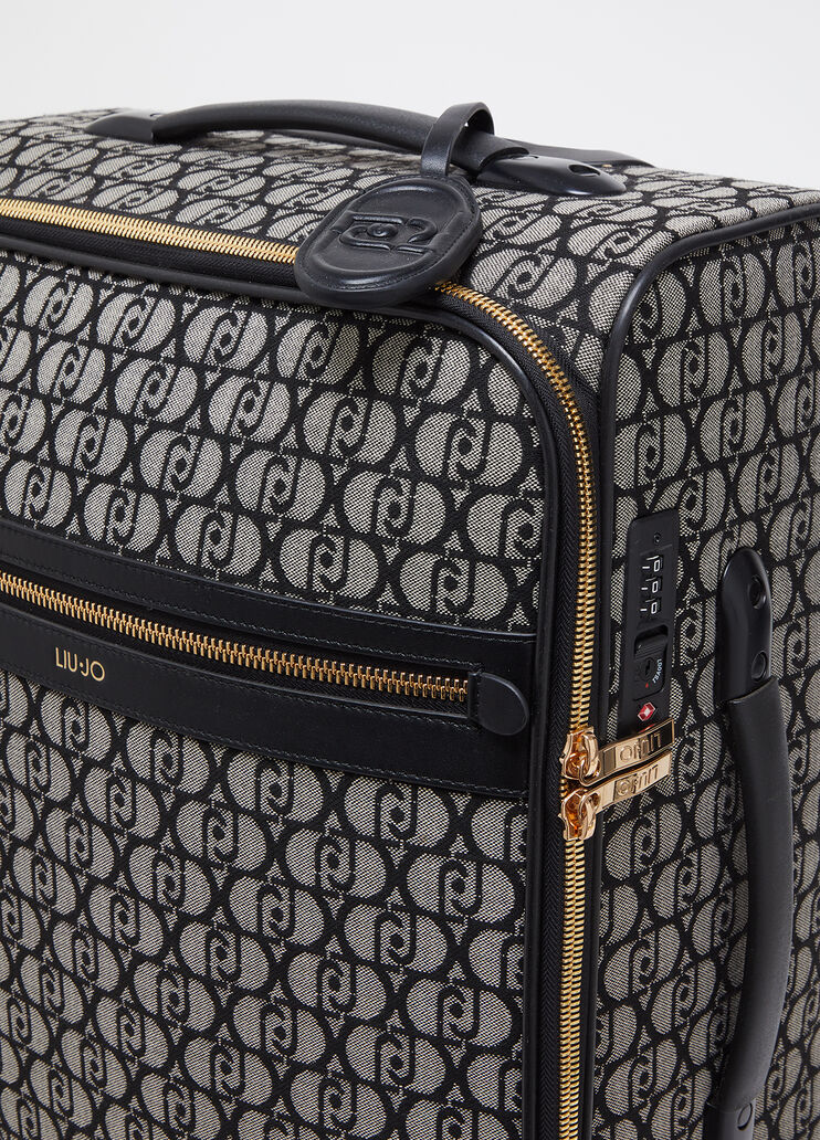 Grand trolley avec logo en allover noir Liu Jo - large image number 1