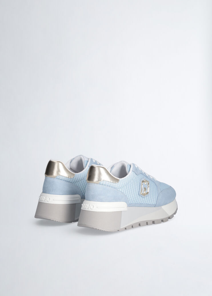 Zapatillas de ante y malla con plataforma azul claro Liu Jo - medium