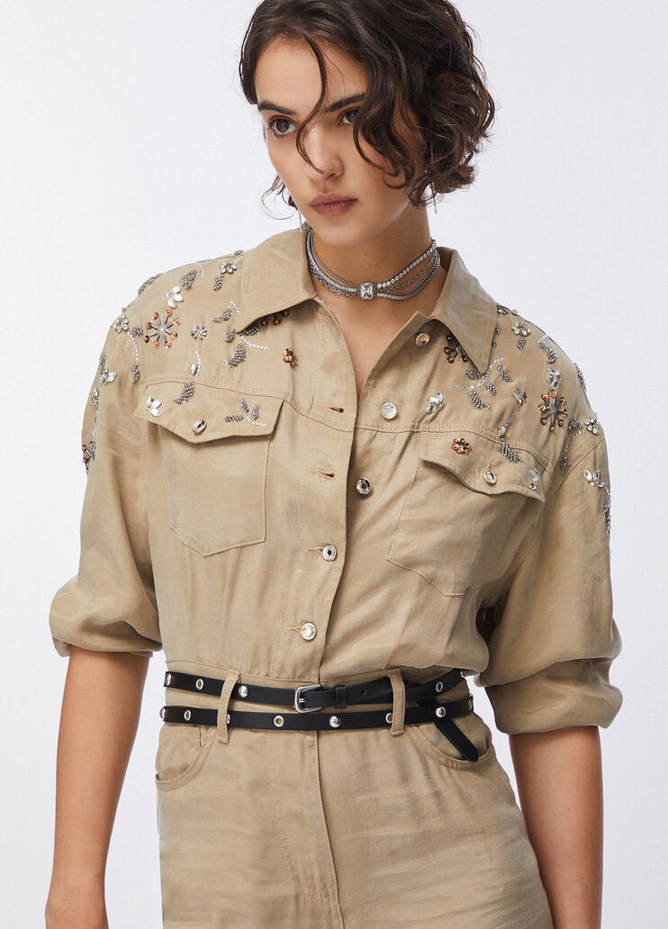 Thin belt with studs black Liu Jo - medium