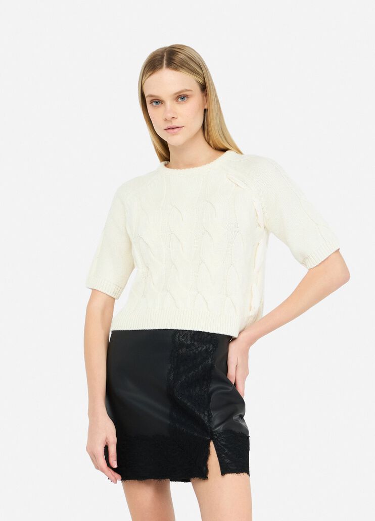 Cable knit wool sweater white Liu Jo - medium Cable knit wool sweater white Liu Jo - medium