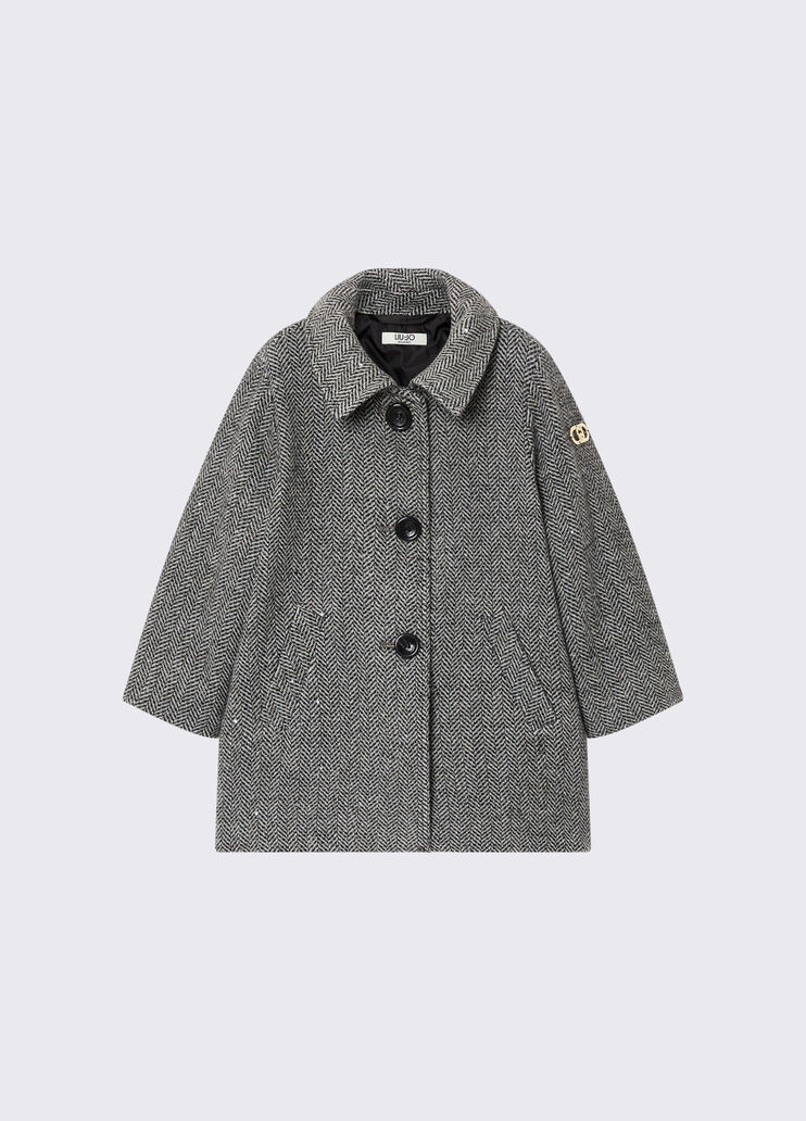 Herringbone Fabric Coat grey Liu Jo - medium