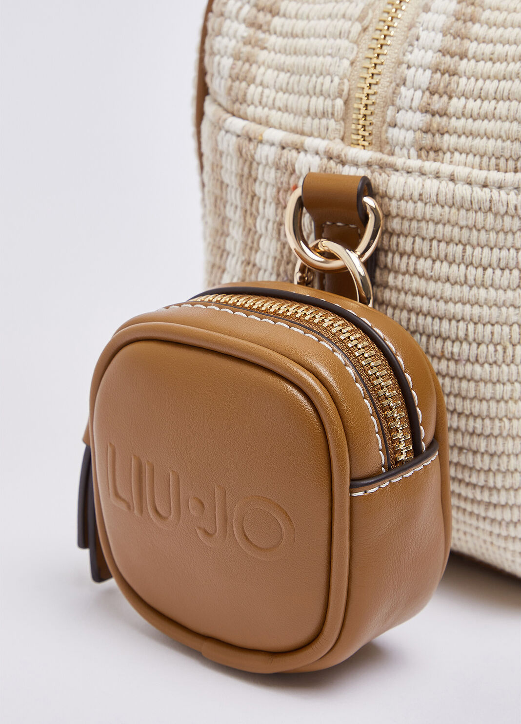 Medium bowling bag with lace detailing beige Liu Jo - large image number 4