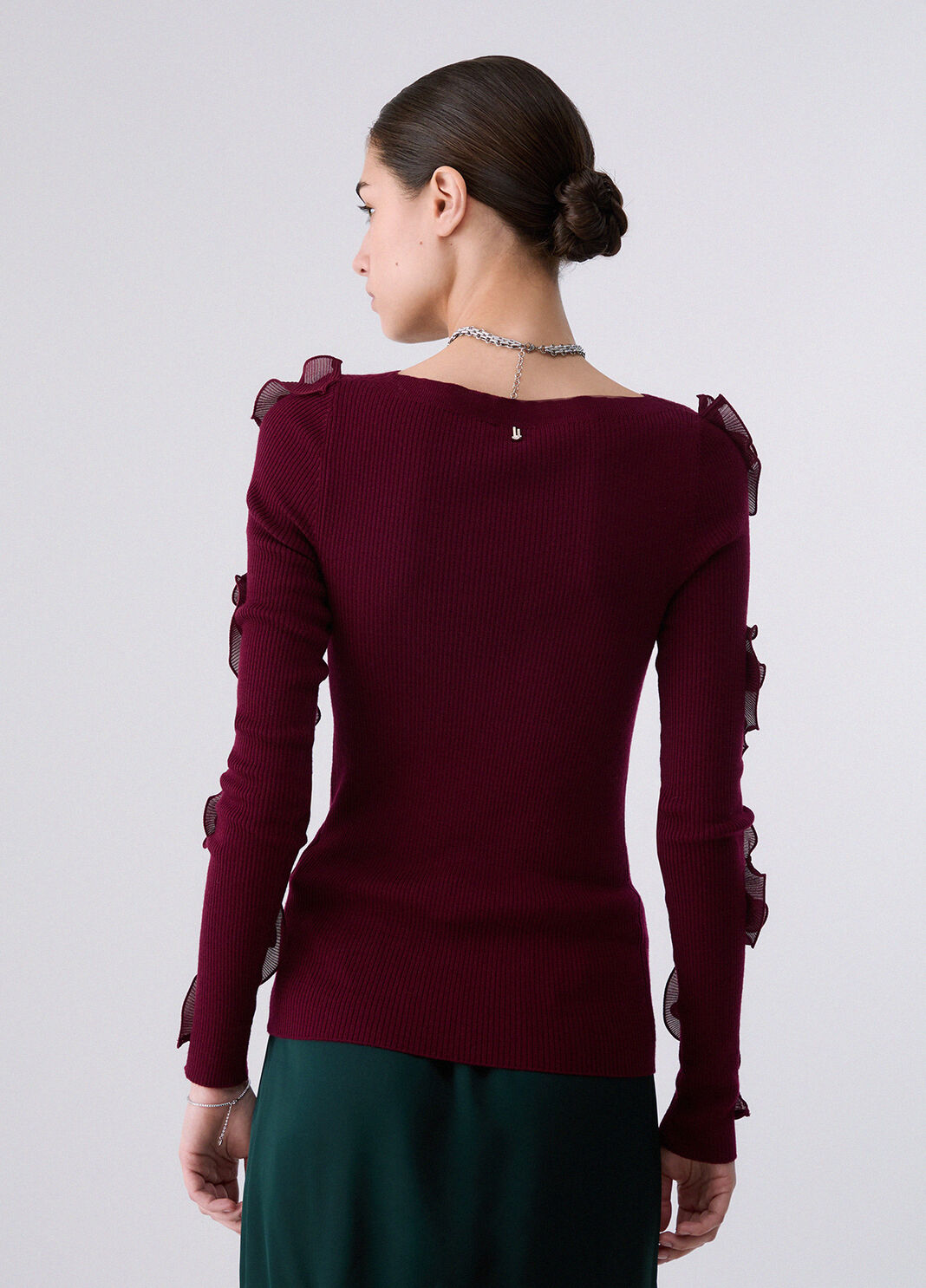 Wollpullover mit R&uuml;schen Rot Liu Jo - large image number 1