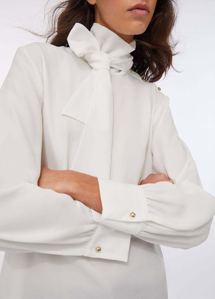 Blouse avec écharpe blanc laine Liu Jo - large image number 3